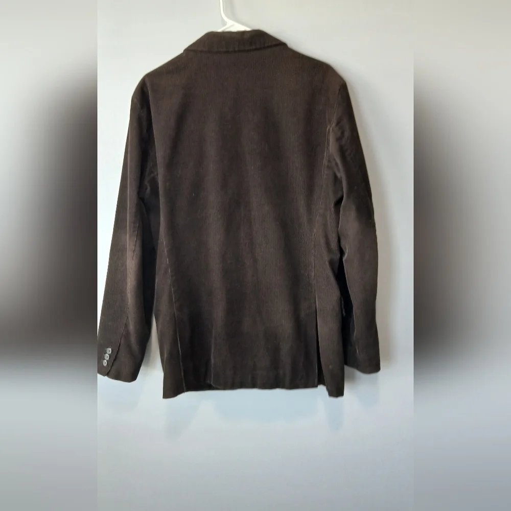 Gap Corduroy Blazer Men Medium Double Vented Preppy Dark Academia Forest - Picture 2 of 13